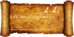Lédeczi Luciusz névjegykártya